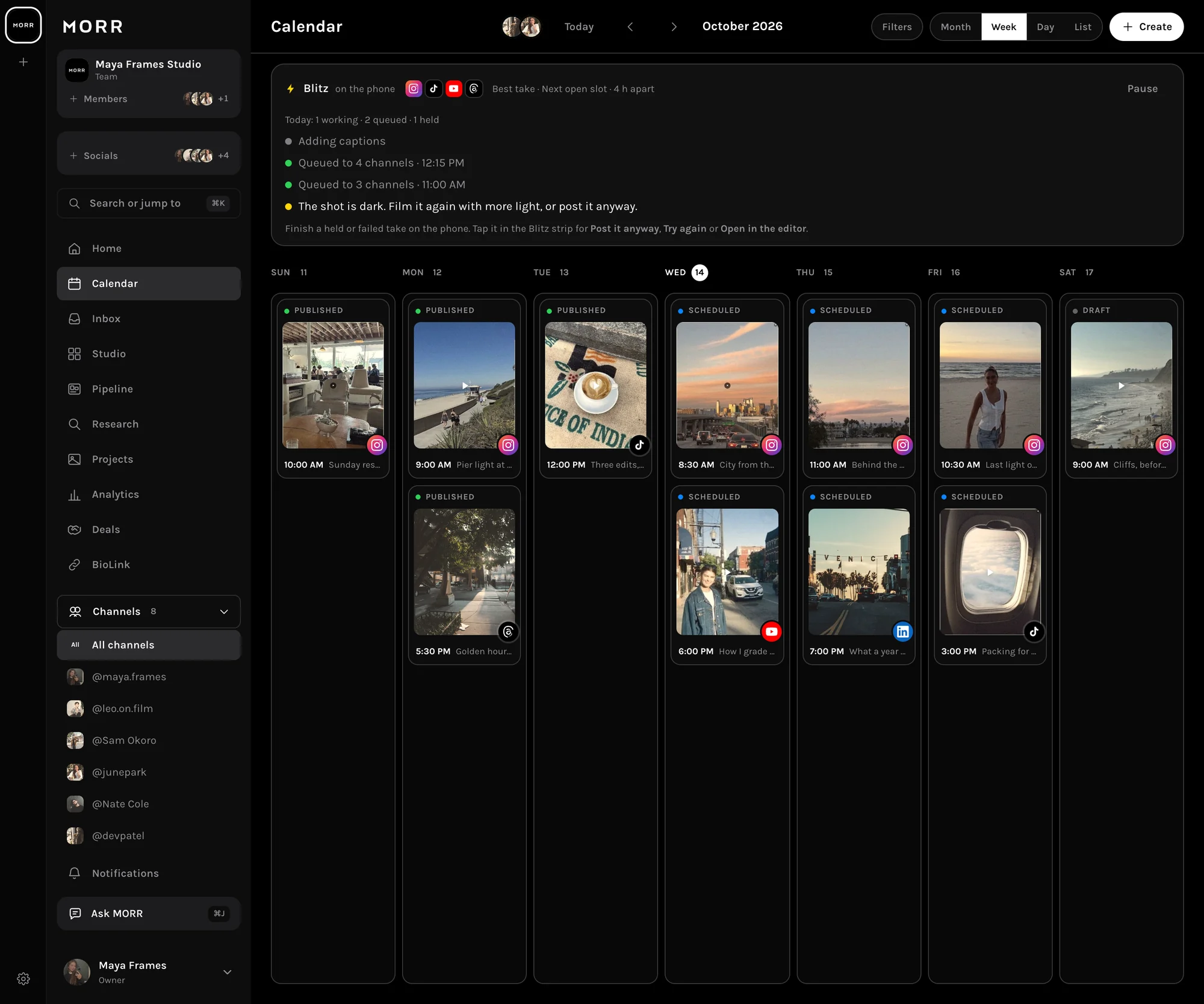 MORR Calendar on the web, with the week’s posts and today’s Blitz takes